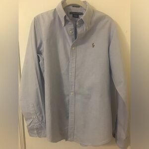 Ralph Lauren Blue Label Classic Fit Cotton Light Blue Womens Oxford Shirt SZ 14